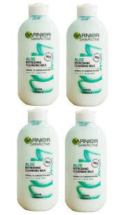 4 x Garnier SkinActive Aloesowe Odświeżające Mleczko Oczyszczające 200ml