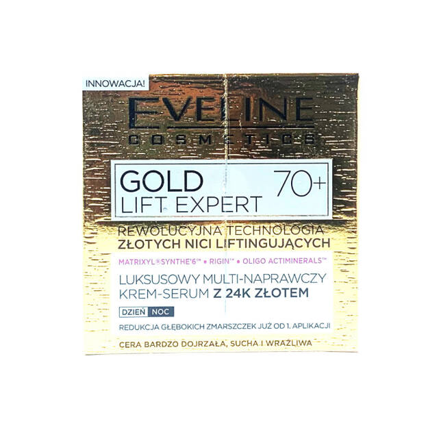 Eveline Gold Lift Expert 70+ Luksusowy Multi-Naprawczy Krem-Serum 50ml