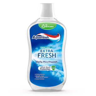 Aquafresh Fresh Mint - Extra Fresh Codzienny Płyn do Płukania Jamy Ustnej 500ml